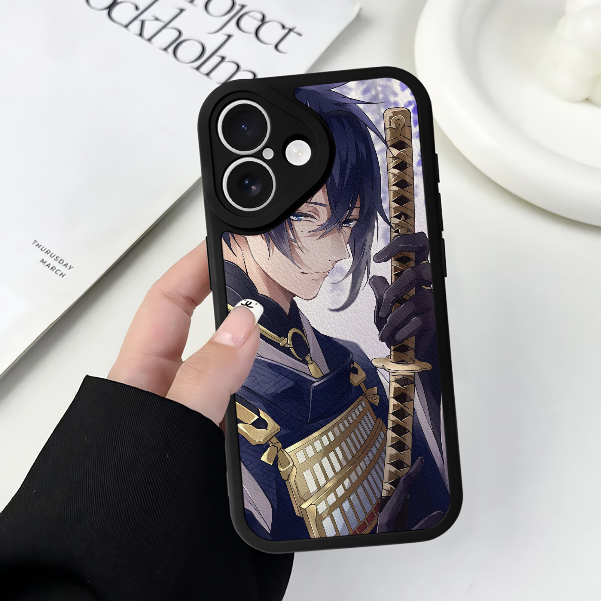 （画像用） 刀剣乱舞 Touken Ranbu 【iPhone 16シリーズ対応】シリコンスマホケース（レザー調） 材質：シリコン